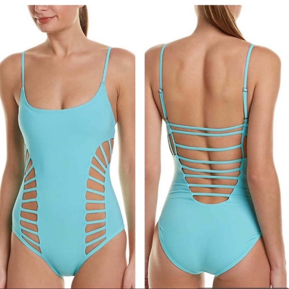 NWT RED CARTER | Splice & Dice Strappy Cutout One Piece Swimsuit | XS